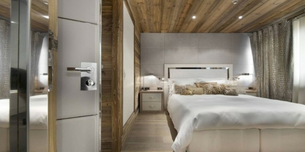chambre à coucher elegante elements bois