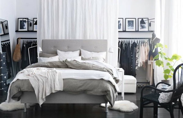 couleur gris grand lit chambre comfortable