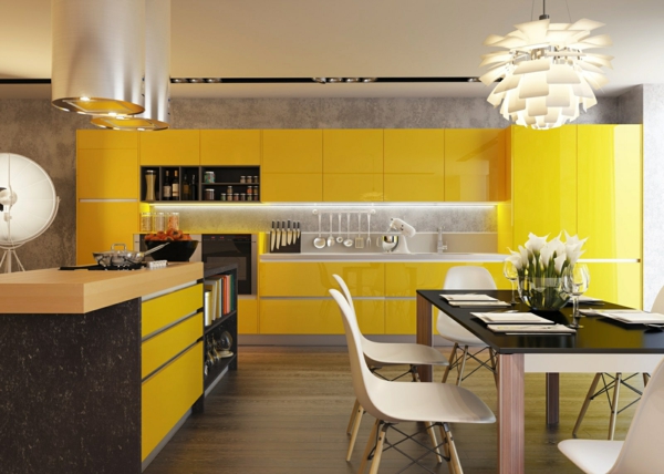 cuisine design moderne jaune