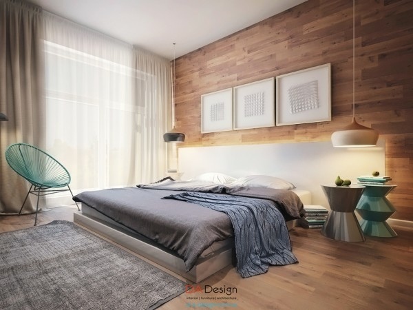 deco moderne chambre coucher bois