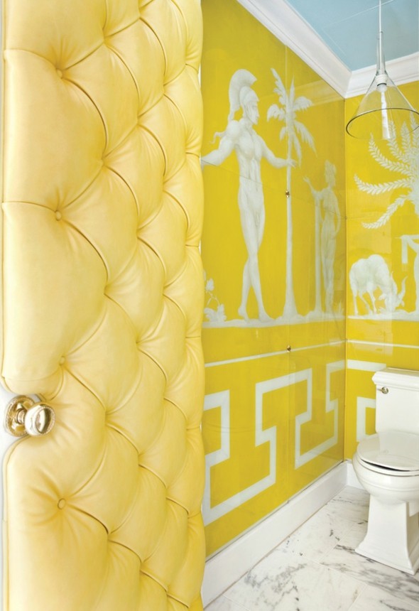 deco murale salle bain jaune