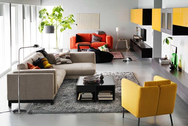 deco salon meubles colores Ikea