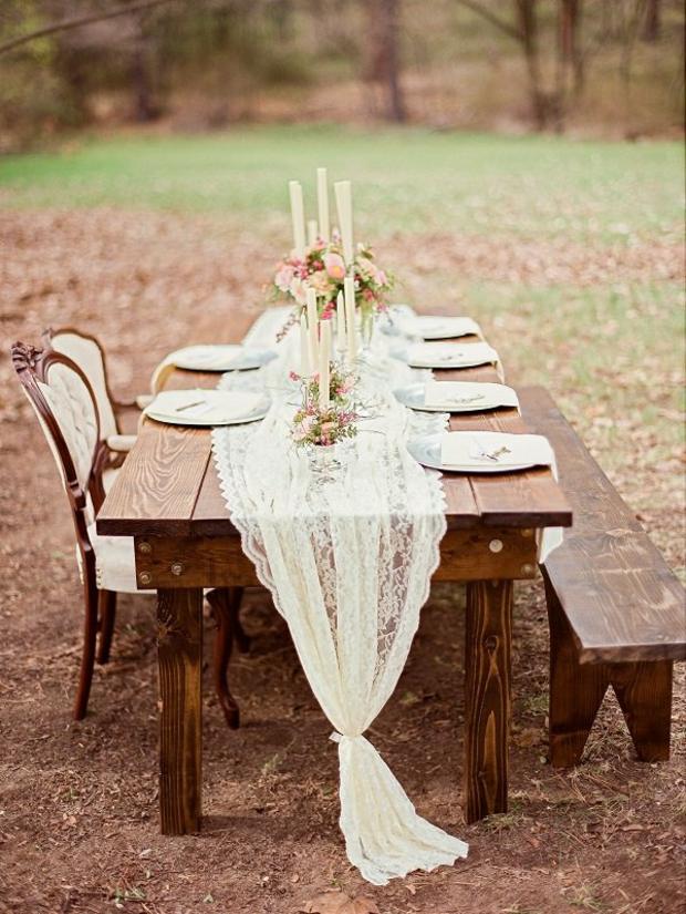 deco table mariage champêtre romantique