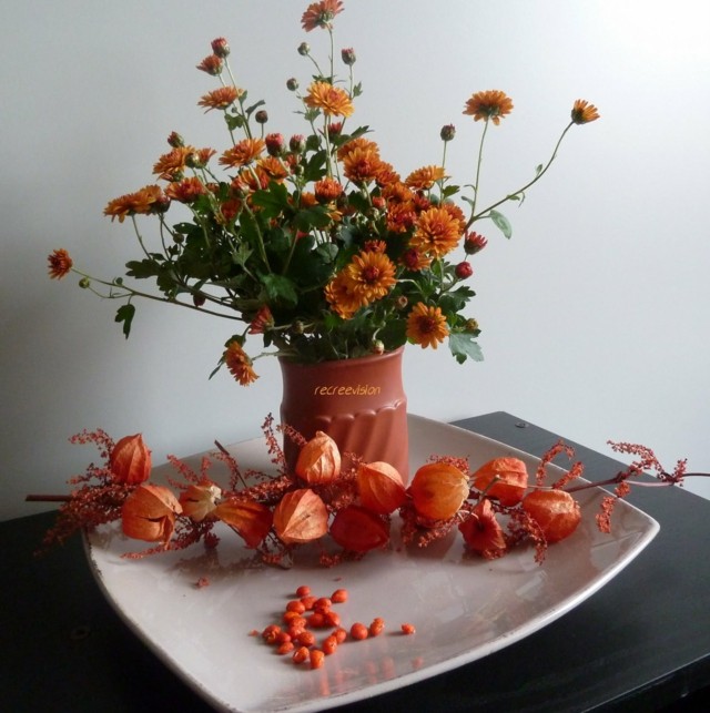 decoration florale automne orange