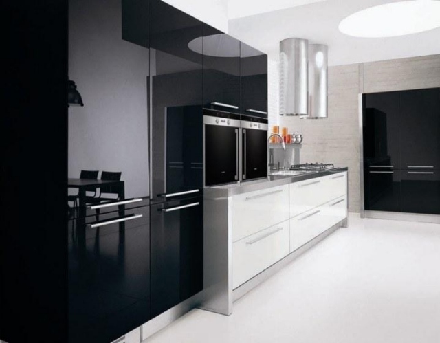 design de cuisine moderne noir-blanc-minimaliste