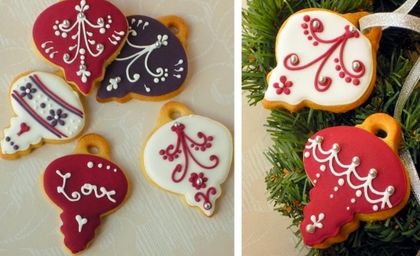 décoration des biscuits de Noël fondant coloré