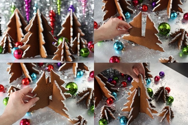 décoration des biscuits de Noël sapin pain épice