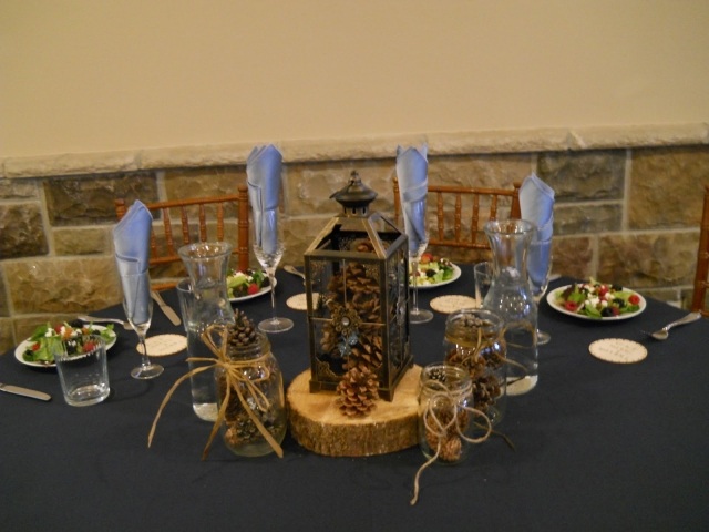 décoration de table hiver-idées-cones-pin-serviette
