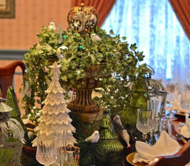 décoration de table hiver-idées-sapin-Noel-decoratif-lierre