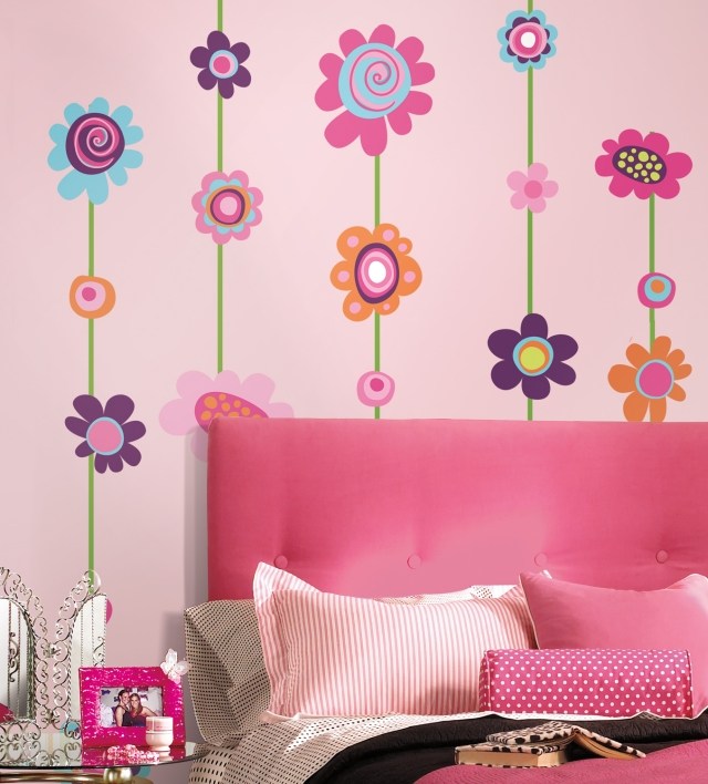 décoration-murale-idée-originale-motif-floral
