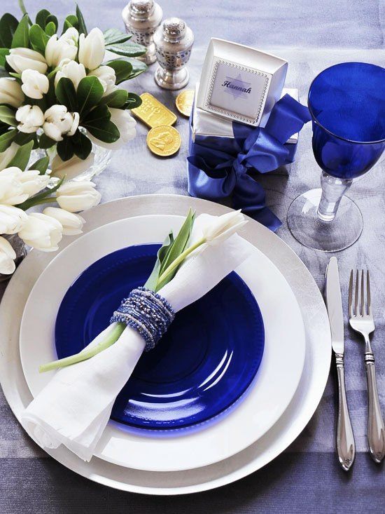 décoration-table-mariage-Noël-blanc-bleu