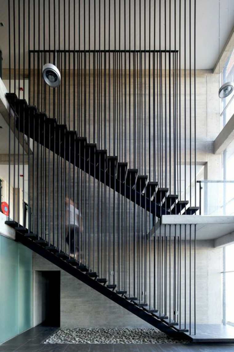 escalier de design moderne noir idée 