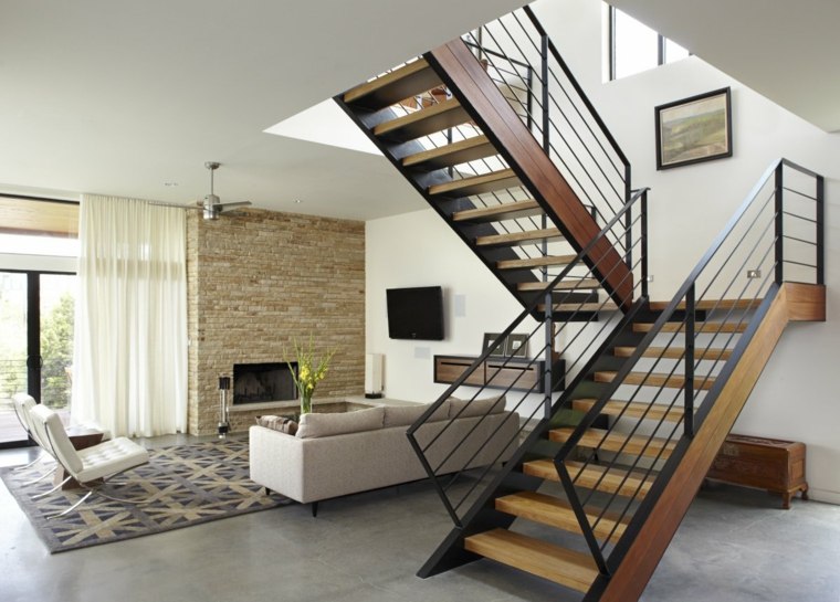 escalier de design moderne bois métal