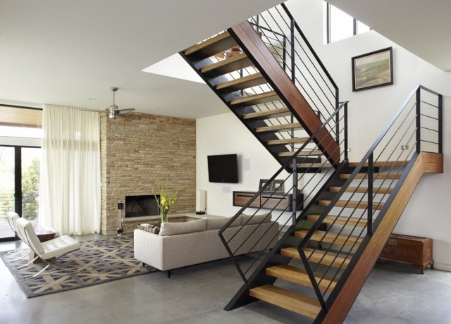 escalier de design moderne-demi-tournant