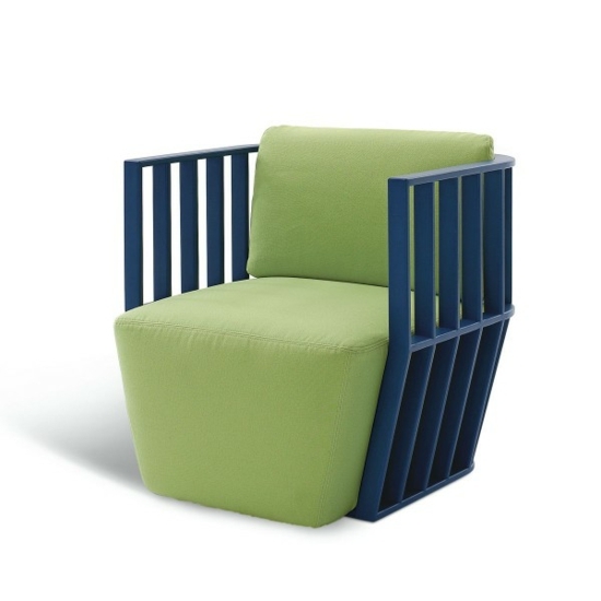 fauteuil design vert bleu capellini