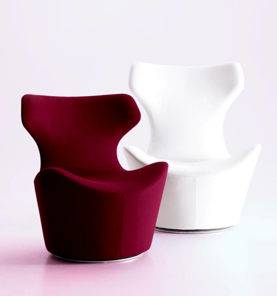 fauteuils design rouge blanc Naoto Fukasawa