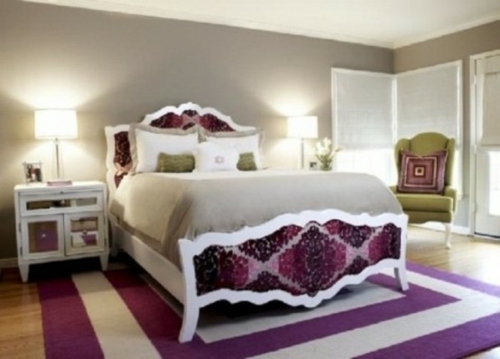 feminine elegante chambre coucher accents violets