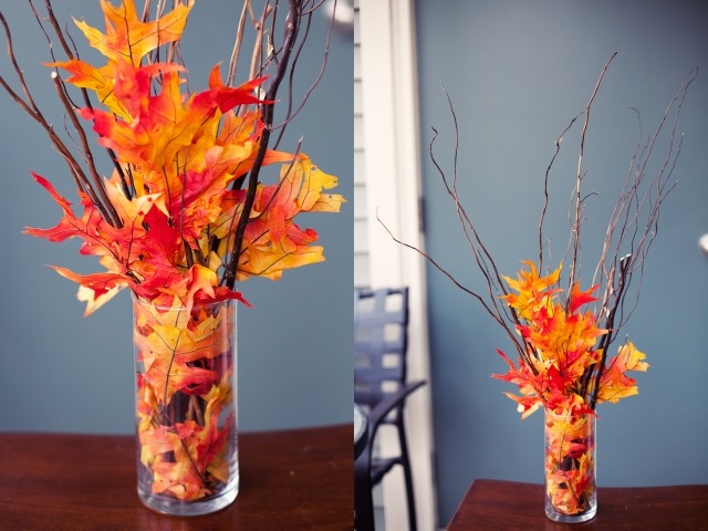 XHXSTORE 2pcs Bouquet de Fleurs Artificielles Deco Automne 45cm Branche Feuilles d/'automne Artificielles avec Tournesols en Soie Jaune et Pomme de Pin pour Vases Fête Mariage Intérieure Extérieure