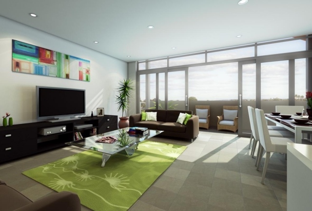 intérieur-moderne-tapis-salon-vert-pastel