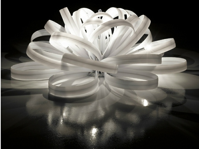 Le luminaire demi-sphère composé des fils blanc fan italamp collection