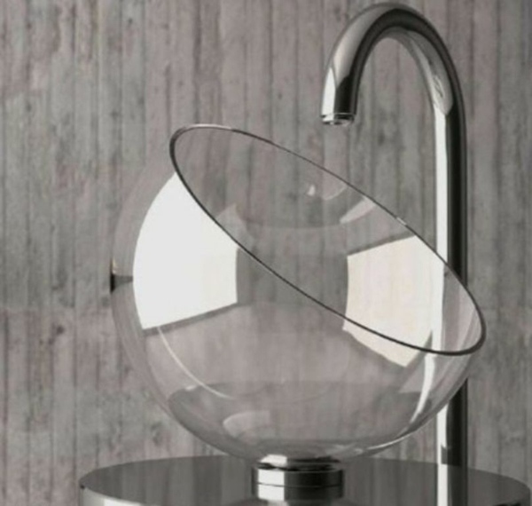 lavabo ultra tendance demi-sphère verre