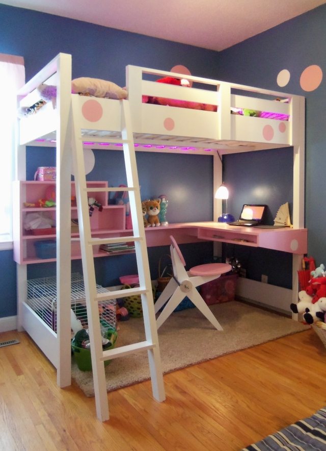 lit-mezzanine-enfant-bureau-blanc-rose