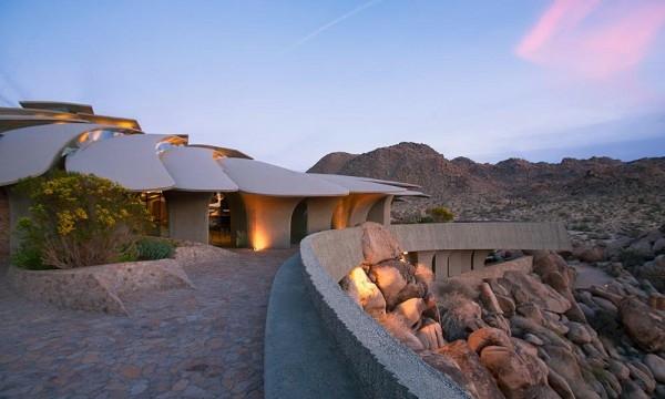 maison terrasse vue desert