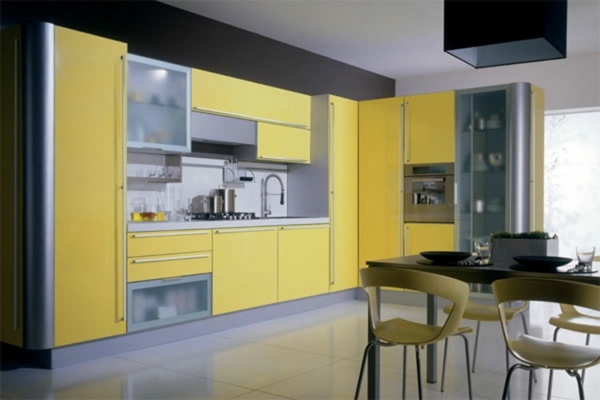 meuble cuisine design jaune