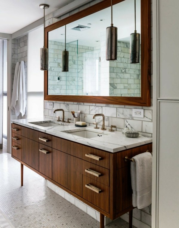 Meuble sous lavabo en bois très luxueux et grandiose riche bains miroir