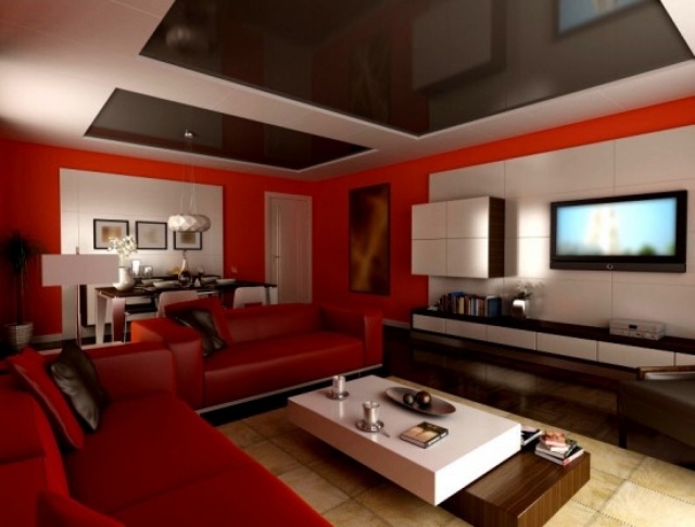 meubles-contemporains-idée-originale-canapé-couleur-rouge-salon-table-basse