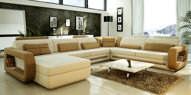 meubles-contemporains-idée-originale-canapé-méridien-couleur-marron-blanc