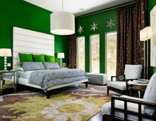 murs vert chambre coucher masculine