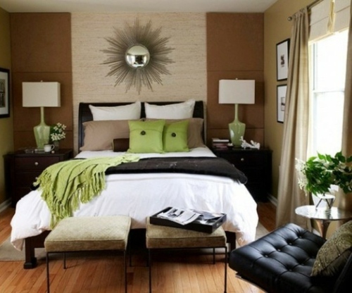 oreillers vert lit large spacieux