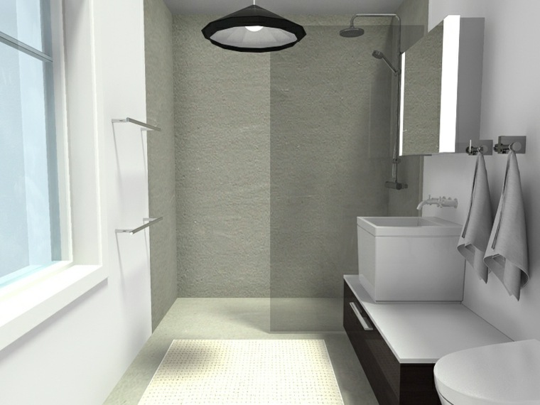 petite salle de bains design luminaire noir