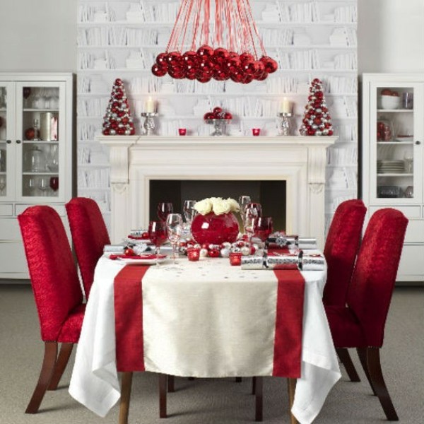 salle a manger deco accents rouges look chic