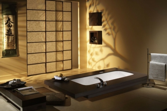 salle bain panneaux japonais