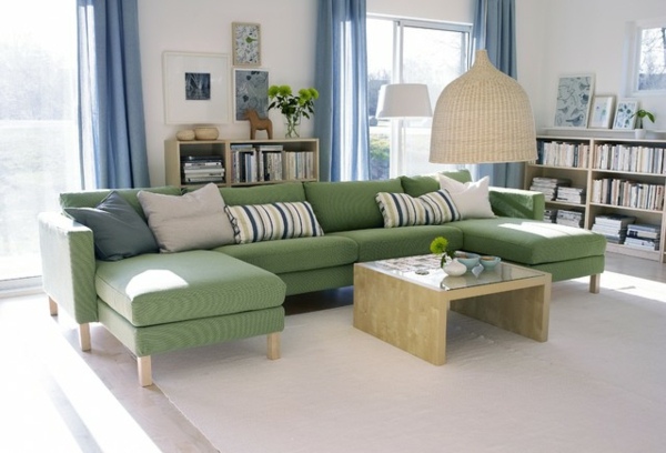 salon design moderne canape vert Ikea