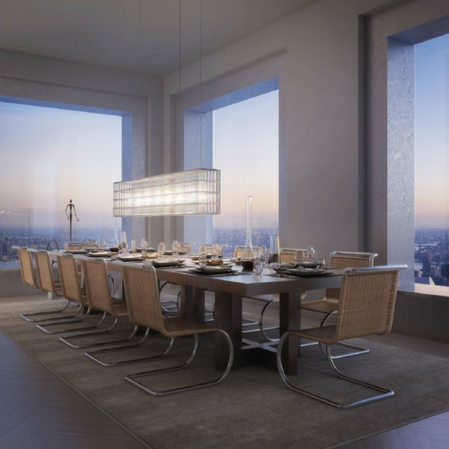La grande table de la salle à manger  appartement terrasse luxe