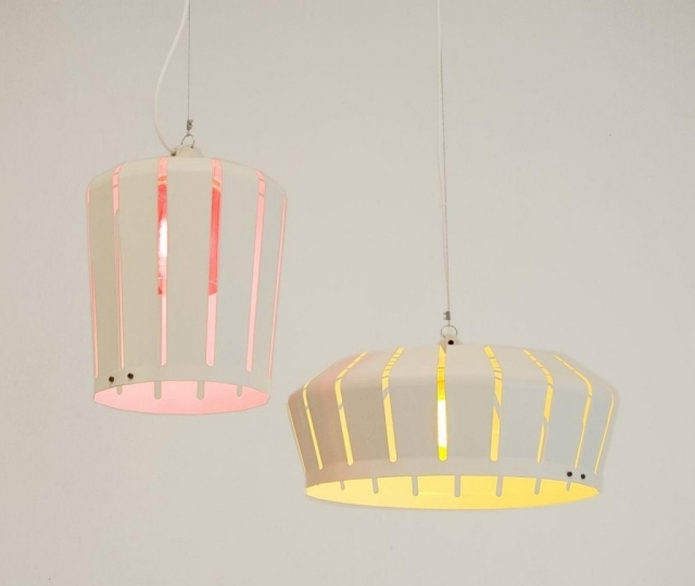 suspension-luminaire-idée-décoration-originale-couleur-rose-jaune
