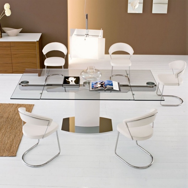 table-salle-à-manger-matériau-verre-idée-originale-forme-re