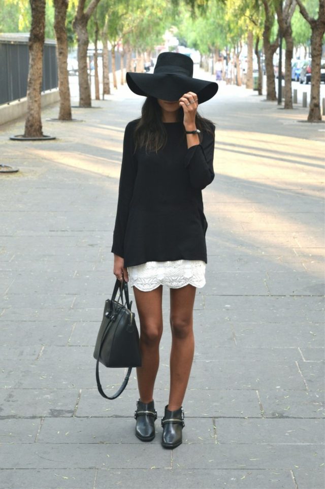 pull noir look moderne femme habits moderne 