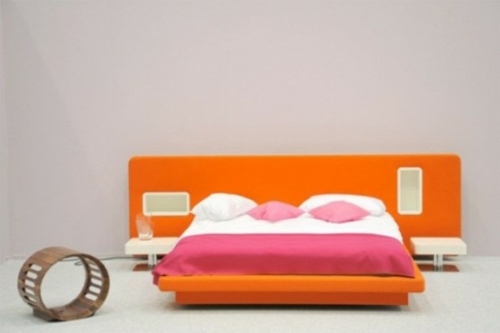 tete lit orange chambre coucher