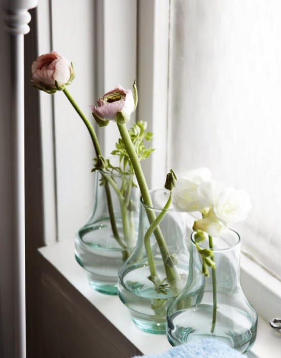 vases vintage identiques fleurs