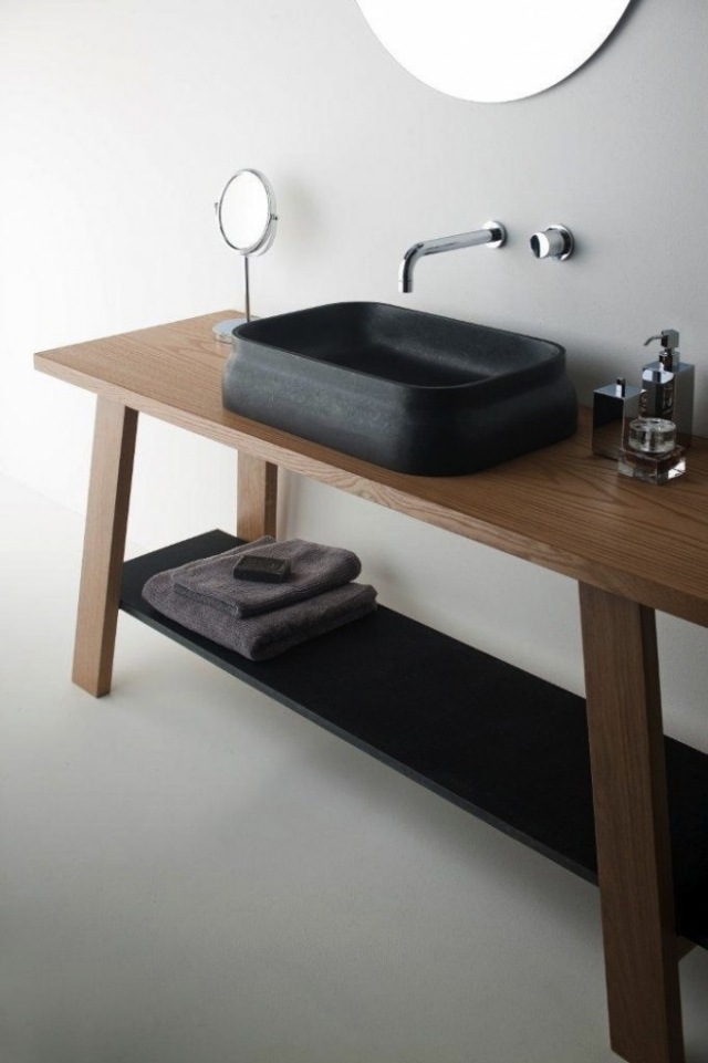 vasque salle de bain design Omvivo Latis noire