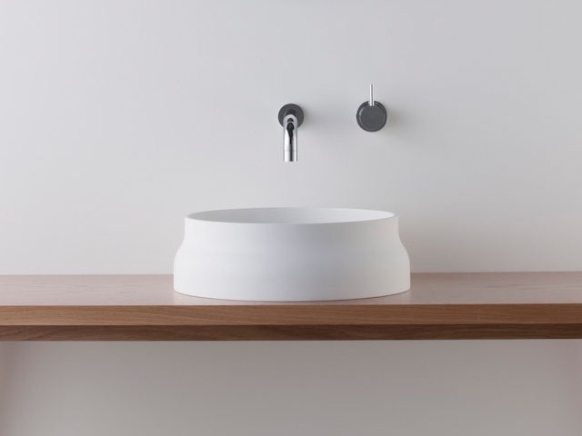 vasque salle de bain design Omvivo plan bois