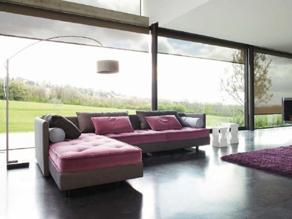 Canapé d'angle rose par Roset Italia