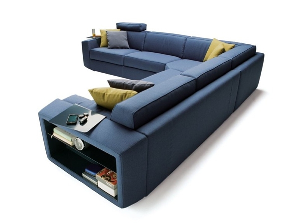 Canapé bleu d'angle par Milano Bedding