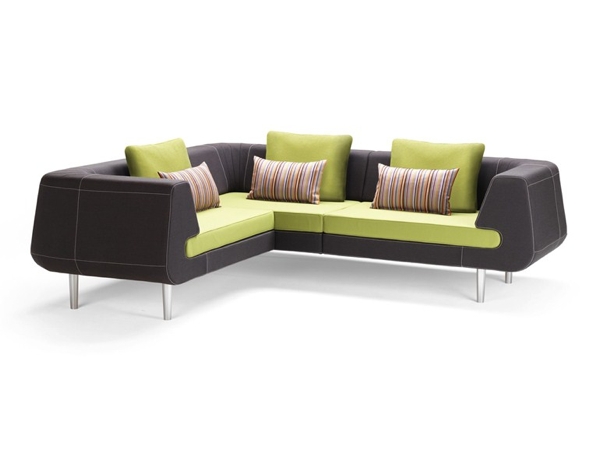 Canapé noir et vert par Stouby Furniture