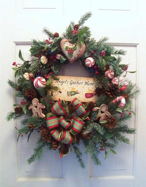 Couronne de Noël en décoration rustique