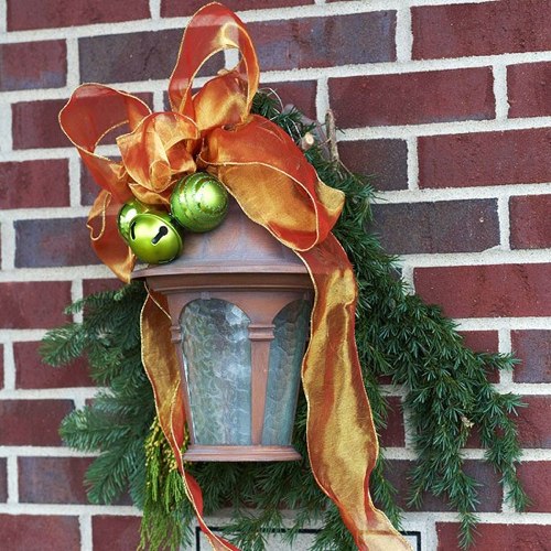 Décoration Noël extérieur avec lampadaire
